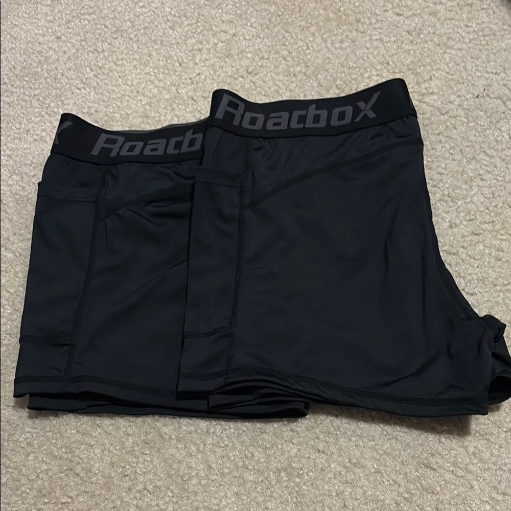 2-Pack Roacbox Black Athletic Spandex Shorts
